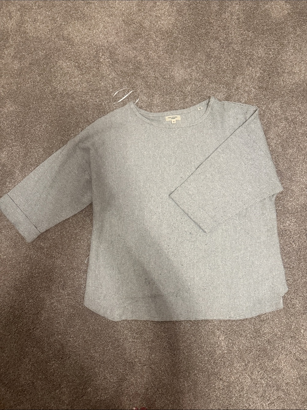 Max Studio Light Gray Long Sleeve Knit Top for Kids